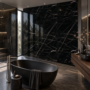 VILO Wall SPC Calacatta black full gloss 47 1/4" x 104 5/16" - Doors and Beyond