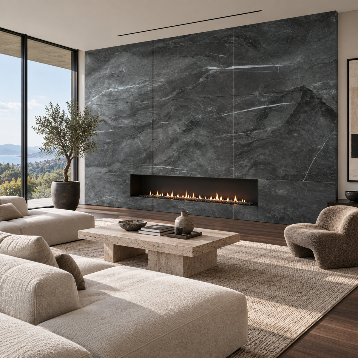 VILO Wall SPC Dark stone 11 13/16" x 23 5/8" - Doors and Beyond