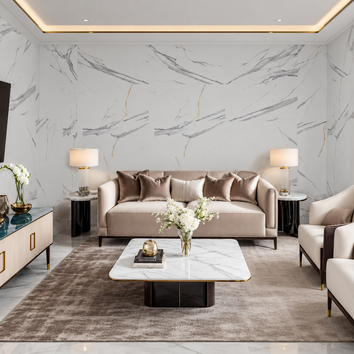 VILO Wall SPC Calacatta white 11 13/16" x 23 5/8" - Doors and Beyond
