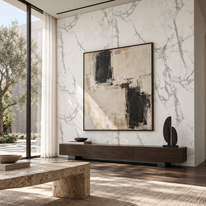VILO Wall SPC Calacatta snow full matt 47 1/4" x 104 5/16" - Doors and Beyond
