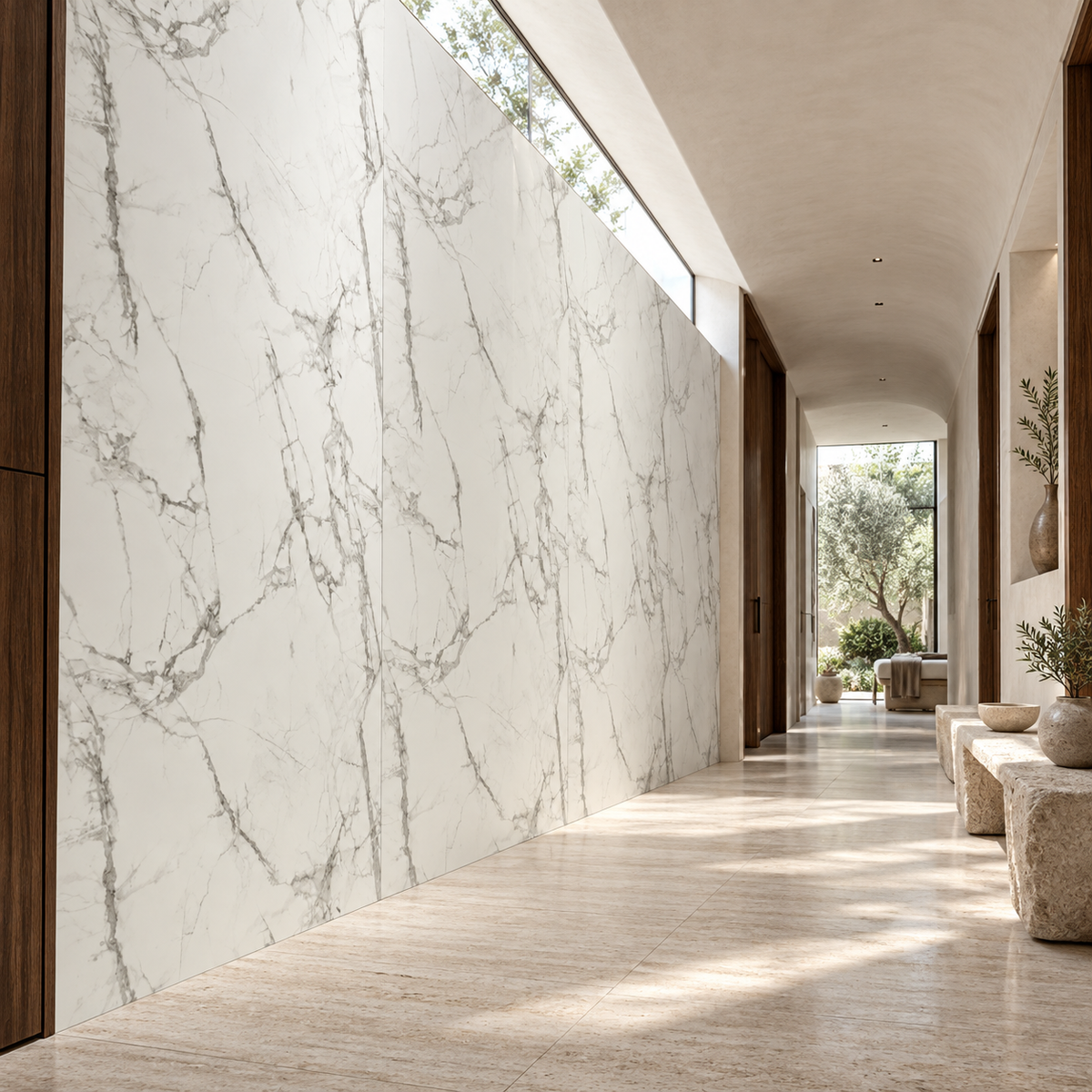 VILO Wall SPC Calacatta snow full matt 47 1/4" x 104 5/16" - Doors and Beyond