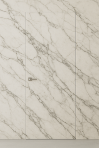Primed Solid Frameless Door Example For Painting Marble Wallpaper - Doors and Beyond