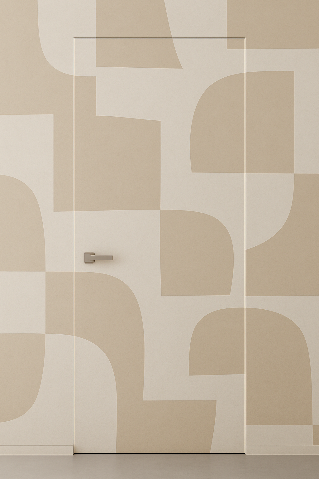 Primed Solid Frameless Door Example For Painting Minimal Shapes Wallpaper - Doors and Beyond