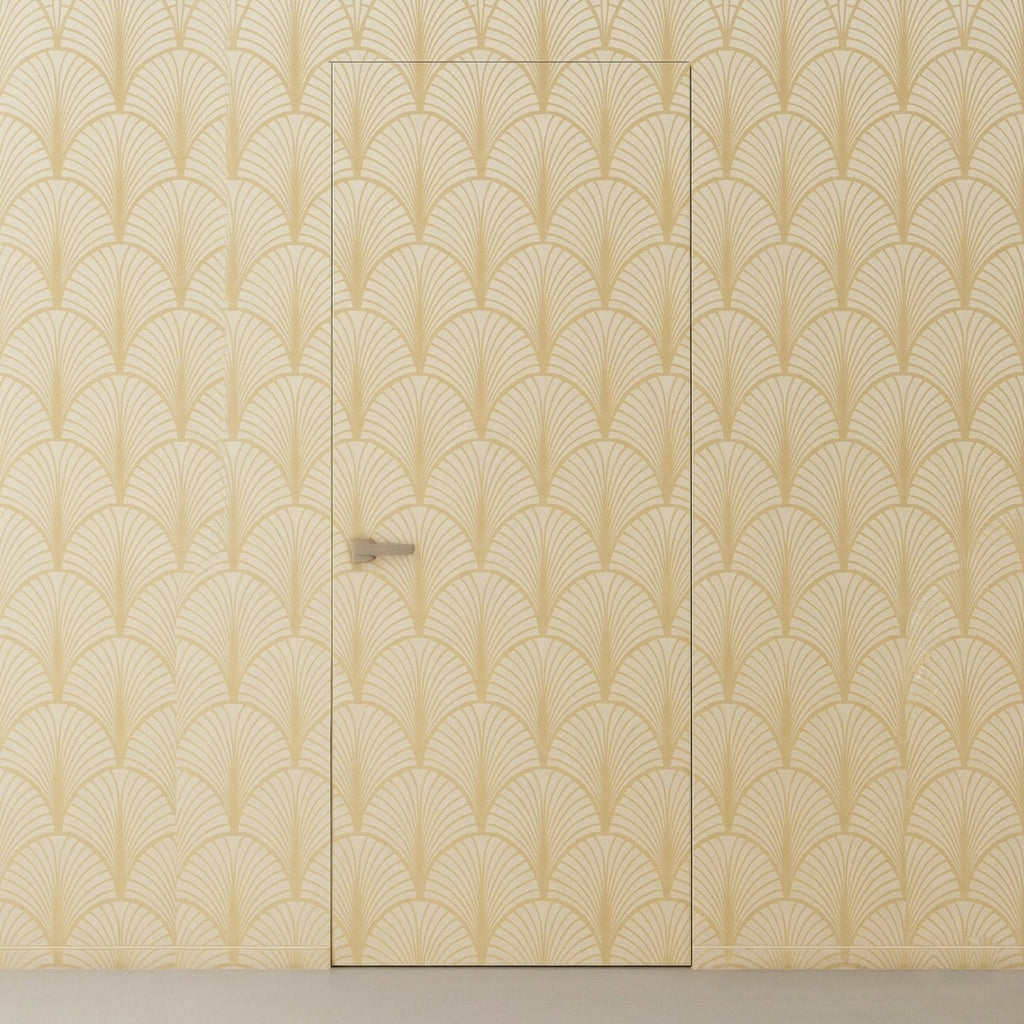 Primed Solid Frameless Door Example For Painting Art Deco Wallpaper - Doors and Beyond