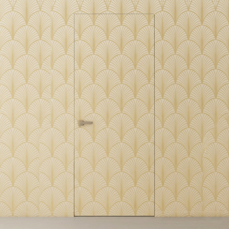 Primed Solid Frameless Door Example For Painting Art Deco Wallpaper - Doors and Beyond