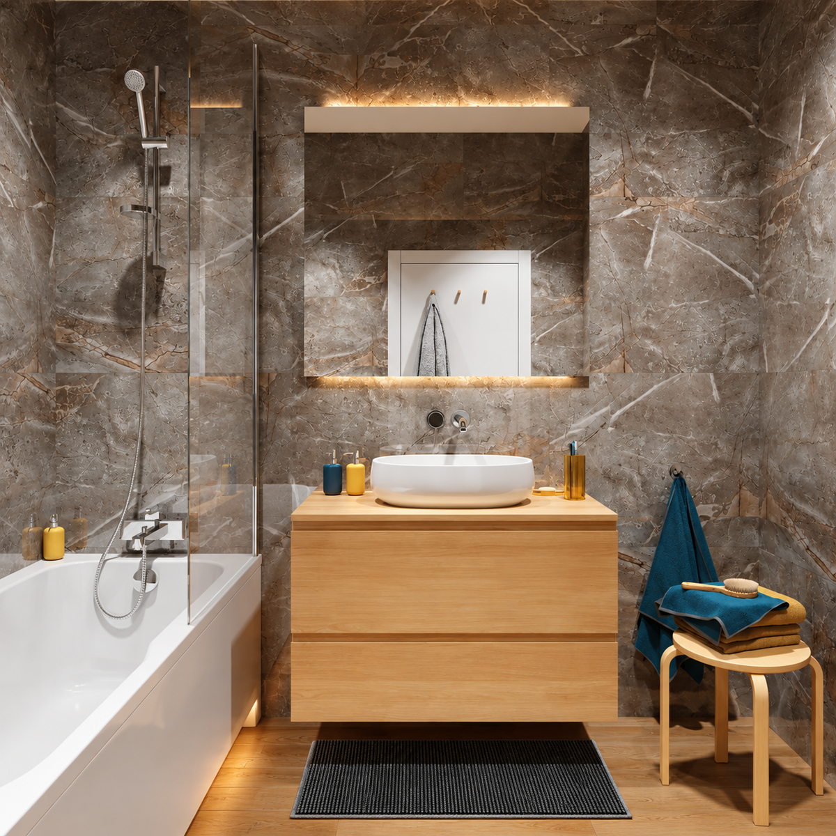 VILO Wall SPC Marble skin 11 13/16" x 23 5/8" - Doors and Beyond