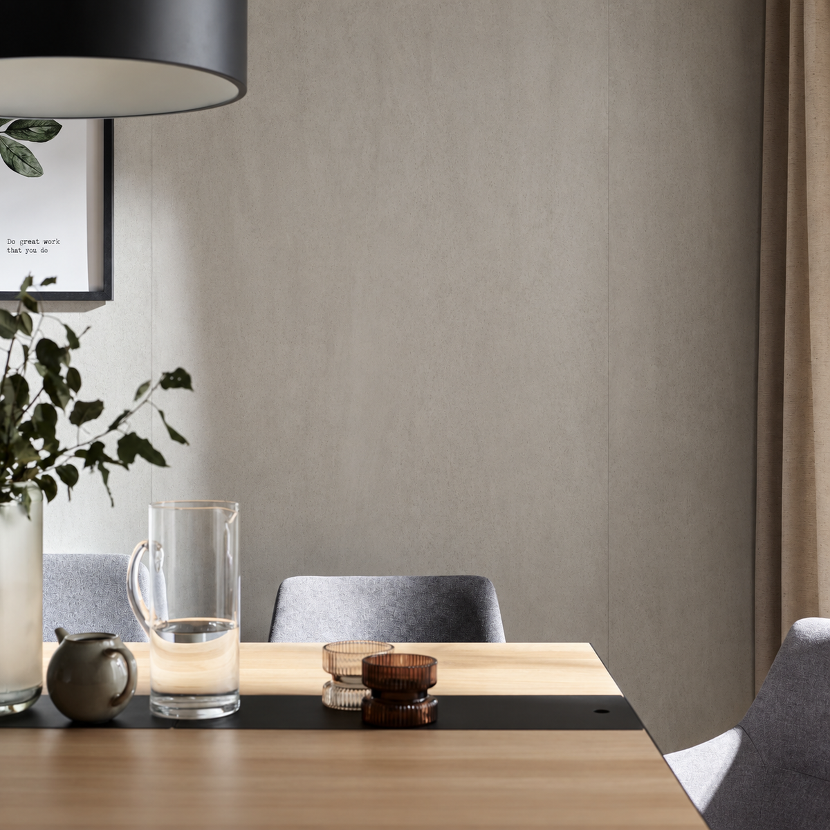 VOX Wall SPC Mineral light grey embossed matt 43 5/16" x 110 1/4" - Doors and Beyond