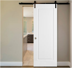 Nova 1 Panel Soft White Laminated Modern Barn Door - Doors and Beyond