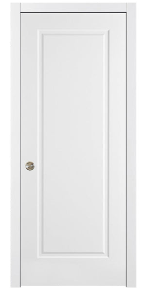 Nova 1 Panel Soft White Laminated Modern Pocket Door - Doors and Beyond