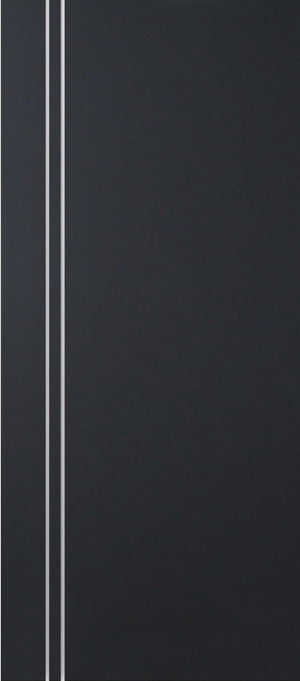 Nova Glam Pro 002 Soft Black Laminated Modern Door Slab - Doors and Beyond