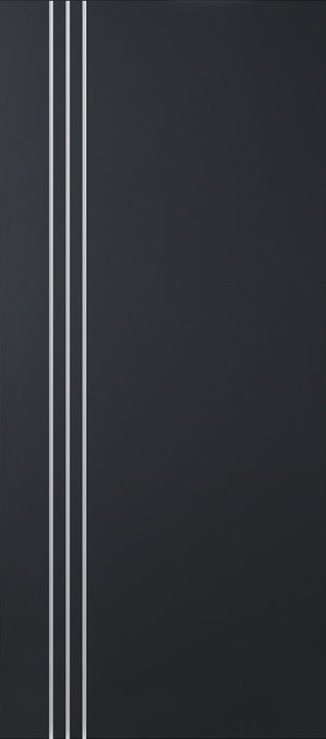 Nova Glam Pro 004 Soft Black Laminated Modern Door Slab - Doors and Beyond