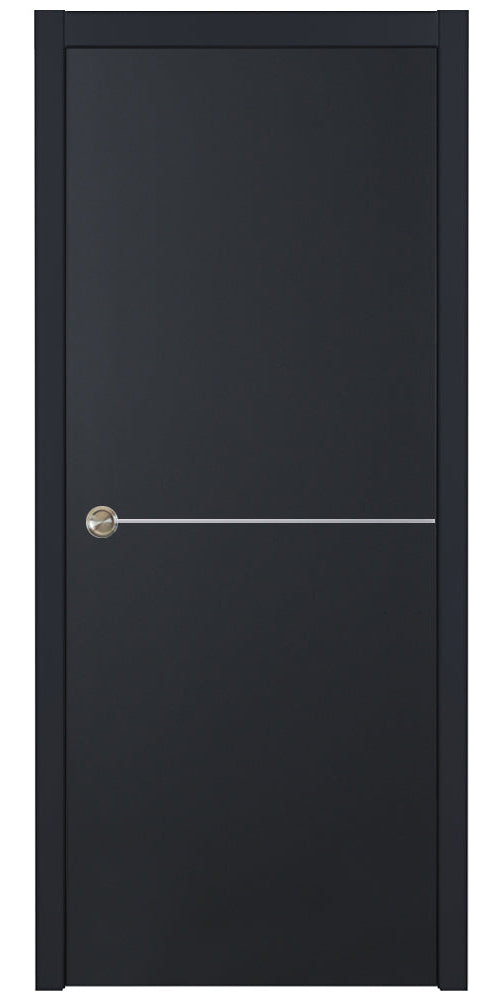 Nova Glam Pro 007 Soft Black Laminated Modern Pocket Door - Doors and Beyond