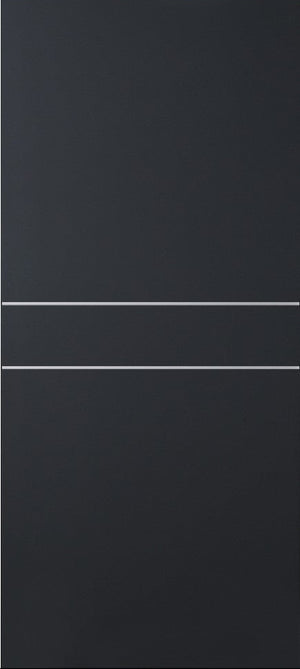 Nova Glam Pro 008 Soft Black Laminated Modern Door Slab - Doors and Beyond