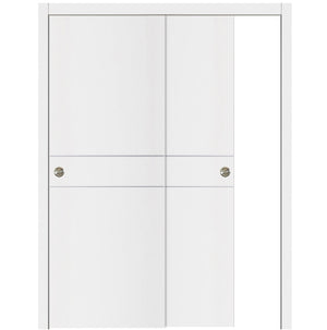 Nova Glam Pro 008 Soft White Laminated Modern Bypass Door - Doors and Beyond