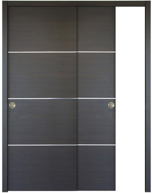 Nova HG008 Japan Oak Laminated Modern Bypass Door - Doors and Beyond