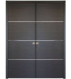 Nova HG008 Japan Oak Laminated Modern Double Pocket Door - Doors and Beyond