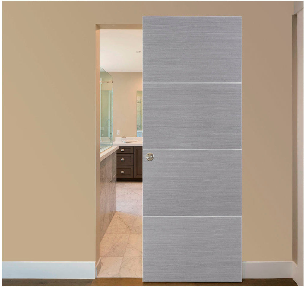 Nova HG008 Silver Wood Laminated Modern Magic Door - Doors and Beyond