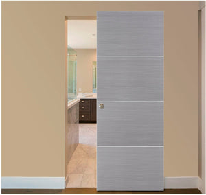 Nova HG008 Silver Wood Laminated Modern Magic Door - Doors and Beyond