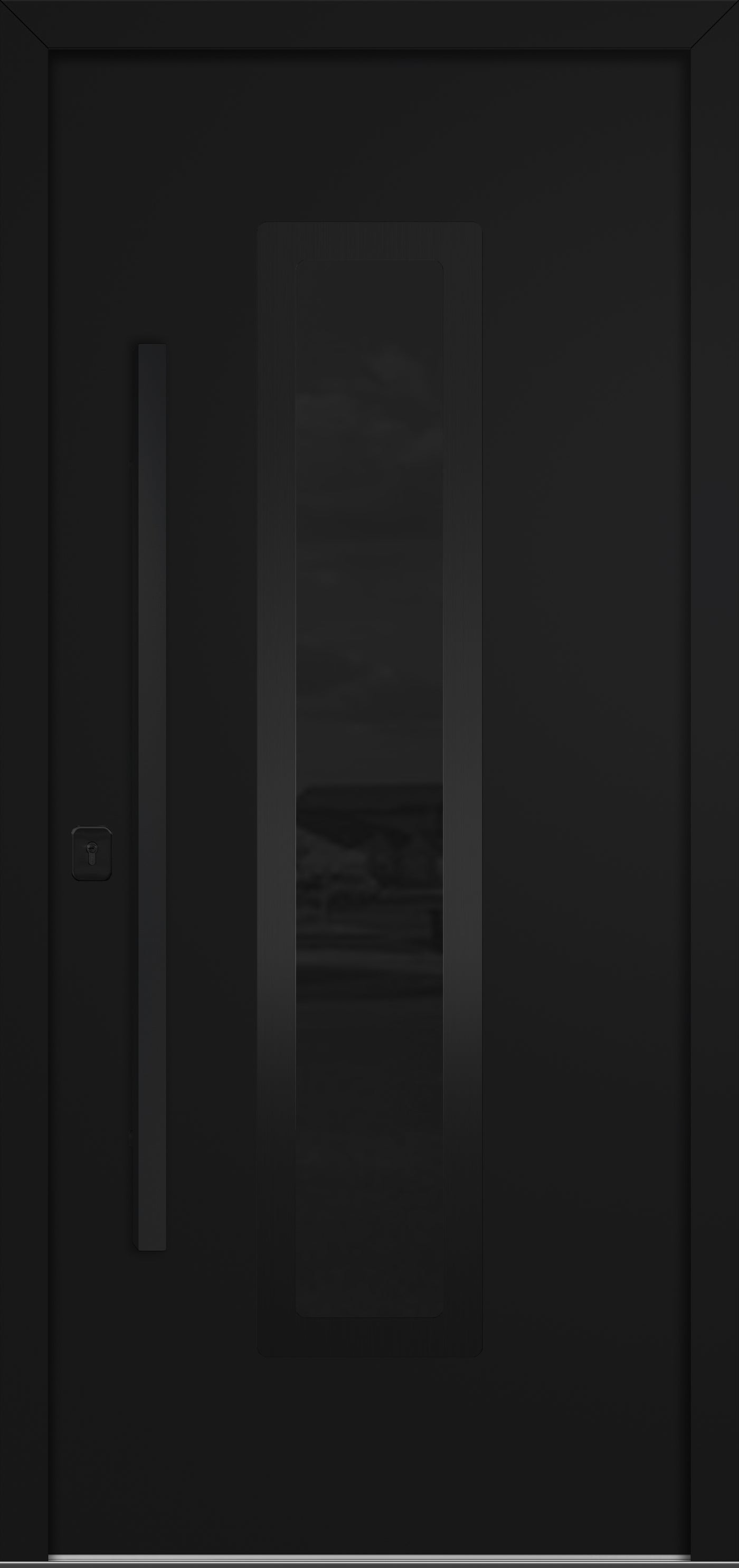 Nova Inox S1 Modern Exterior Single Door 36x80 Black Stainless Steel - Black - Doors and Beyond