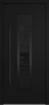 Nova Inox S1 Modern Exterior Single Door 36x80 Black Stainless Steel - Black - Doors and Beyond
