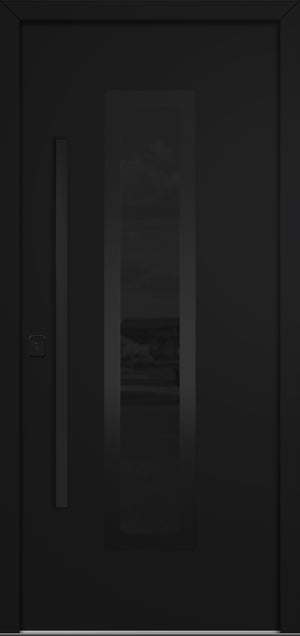 Nova Inox S1 Modern Exterior Single Door 36x80 Black Stainless Steel - Black - Doors and Beyond