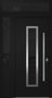 Nova Inox S1 Modern Exterior Single Door 36x80 with Sidelight and Transom - Unit 50x95 1/2 - Black