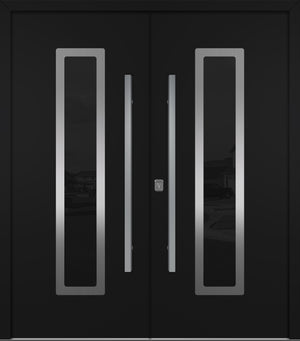 Nova Inox S1 Modern Exterior Double Door 72x80 - Unit 74x81 1/2 - Black - Doors and Beyond