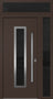 Nova Inox S1 Modern Exterior Single Door 36x80 with Sidelight and Transom - Unit 50x95 1/2 - Brown