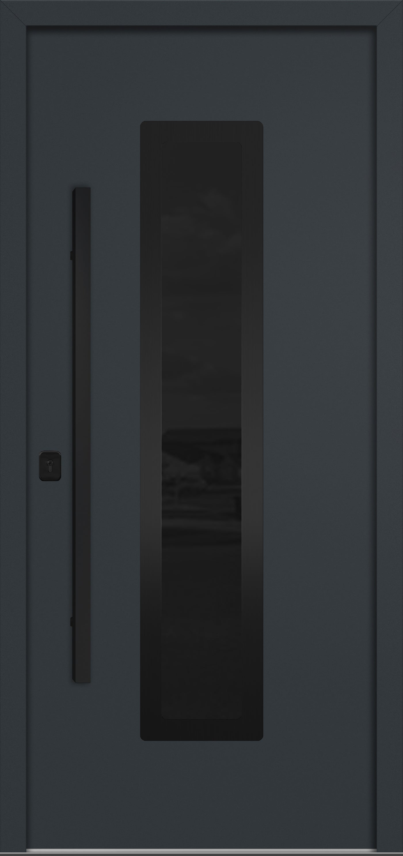 Nova Inox S1 Modern Exterior Single Door 36x80 Black Stainless Steel - Gray - Doors and Beyond