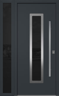 Nova Inox S1 Modern Exterior Single Door W/ (1) 12" Sidelight - Unit 50x81 3/8 - Gray - Doors and Beyond