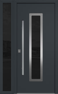 Nova Inox S1 Modern Exterior Single Door W/ (1) 12" Sidelight - Unit 50x81 3/8 - Gray - Doors and Beyond