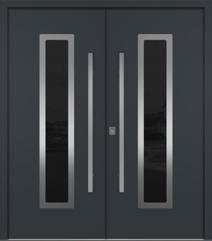 Nova Inox S1 Modern Exterior Double Door 72x80 - Unit 74x81 1/2 - Gray - Doors and Beyond