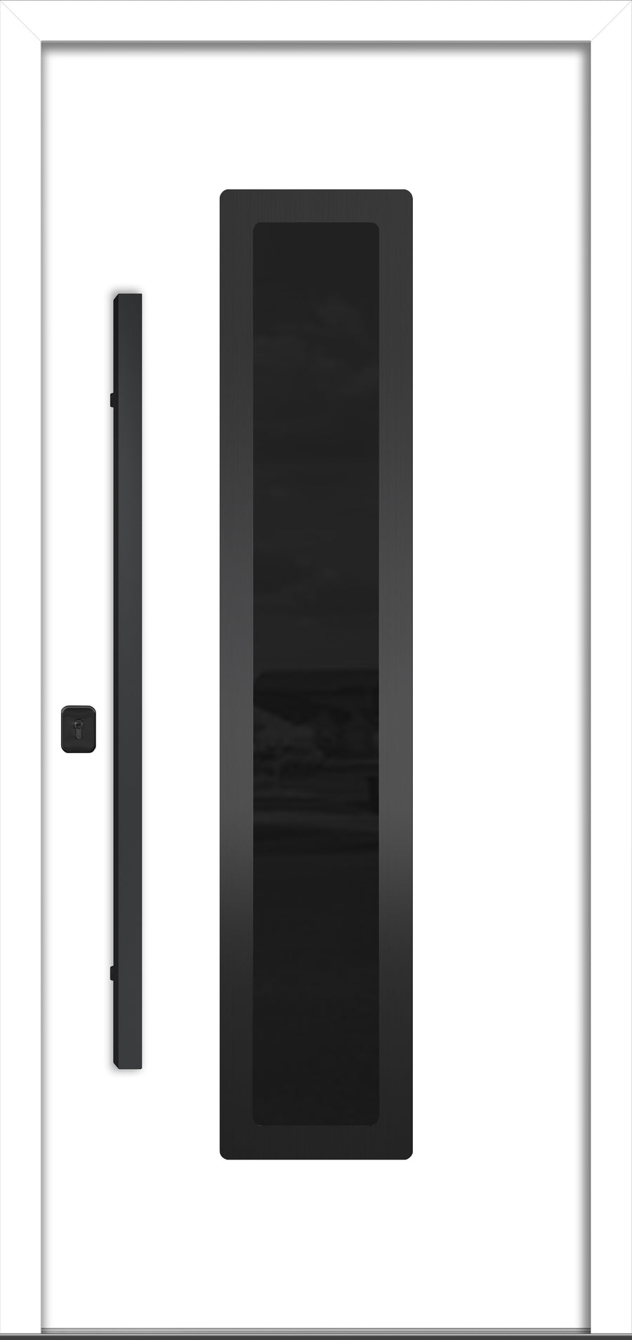 Nova Inox S1 Modern Exterior Single Door 36x80 Black Stainless Steel - White - Doors and Beyond