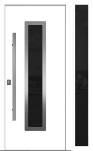 Nova Inox S1 Modern Exterior Single Door W/ (1) 12" Sidelight - Unit 50x81 3/8 - White - Doors and Beyond