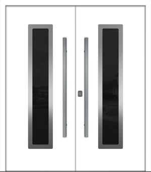 Nova Inox S1 Modern Exterior Double Door 72x80 - Unit 74x81 1/2 - White - Doors and Beyond