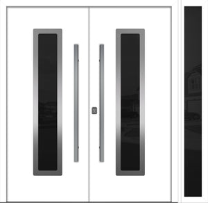 Nova Inox S1 Modern Exterior Double Door W/ (1) 12" Sidelight - Unit 86x81 3/8 - White - Doors and Beyond