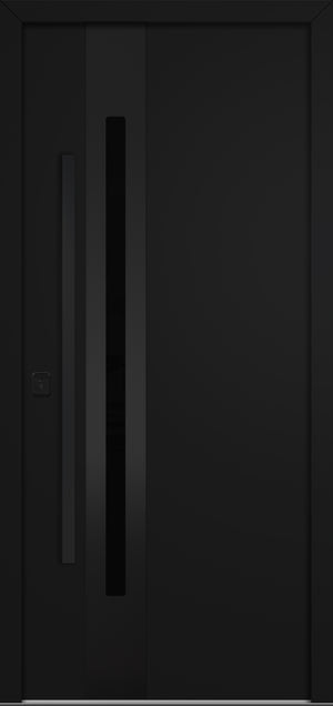 Nova Inox S2 Modern Exterior Single Door 36x80 Black Stainless Steel - Black - Doors and Beyond