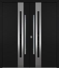 Nova Inox S2 Modern Exterior Double Door 72x80 - Unit 74x81 1/2 - Black - Doors and Beyond