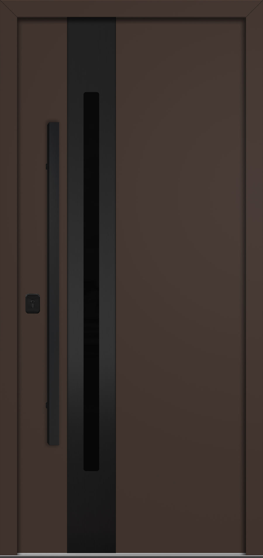 Nova Inox S2 Modern Exterior Single Door 36x80 Black Stainless Steel - Brown - Doors and Beyond