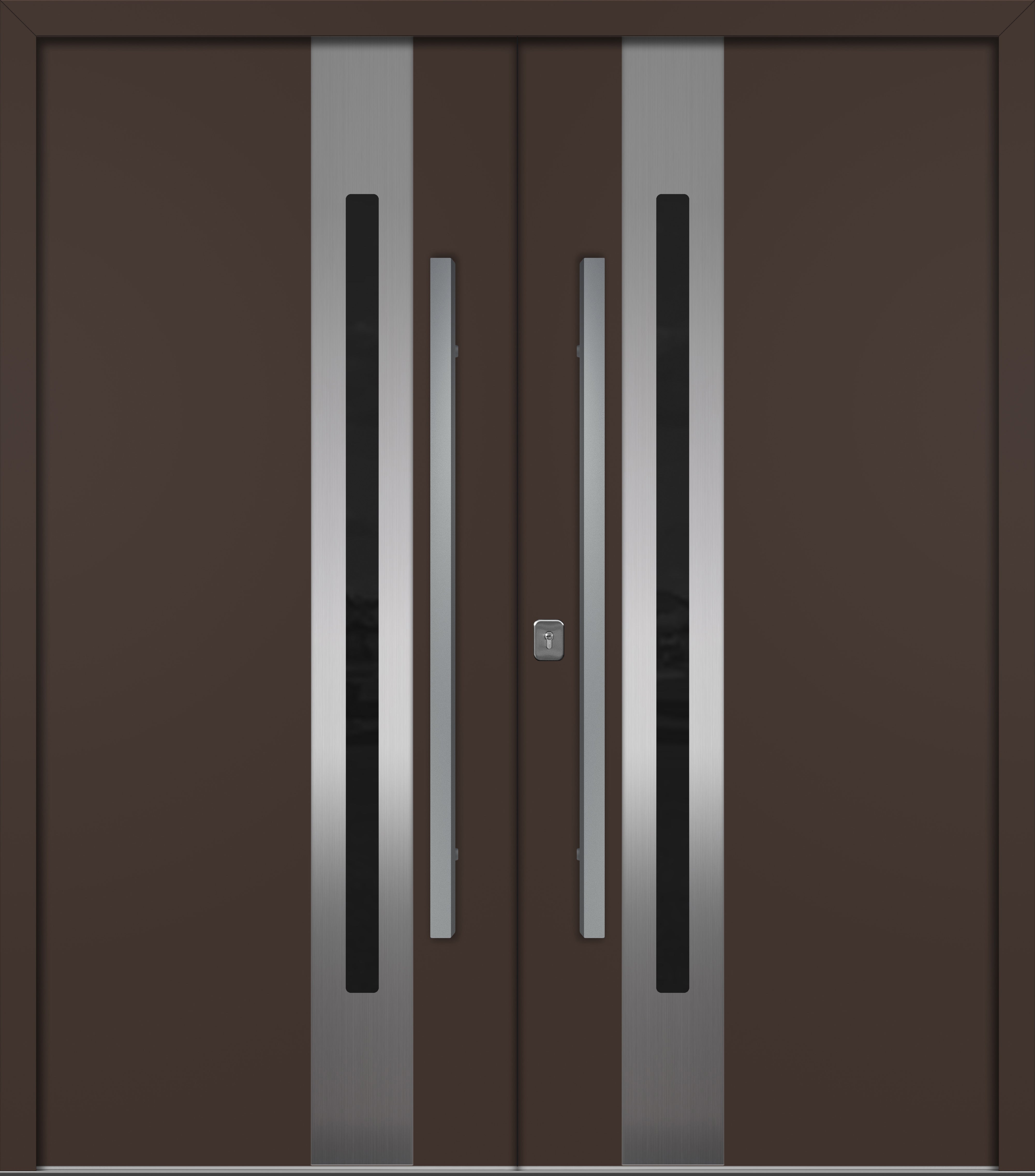 Nova Inox S2 Modern Exterior Double Door 72x80 - Unit 74x81 1/2 - Brown