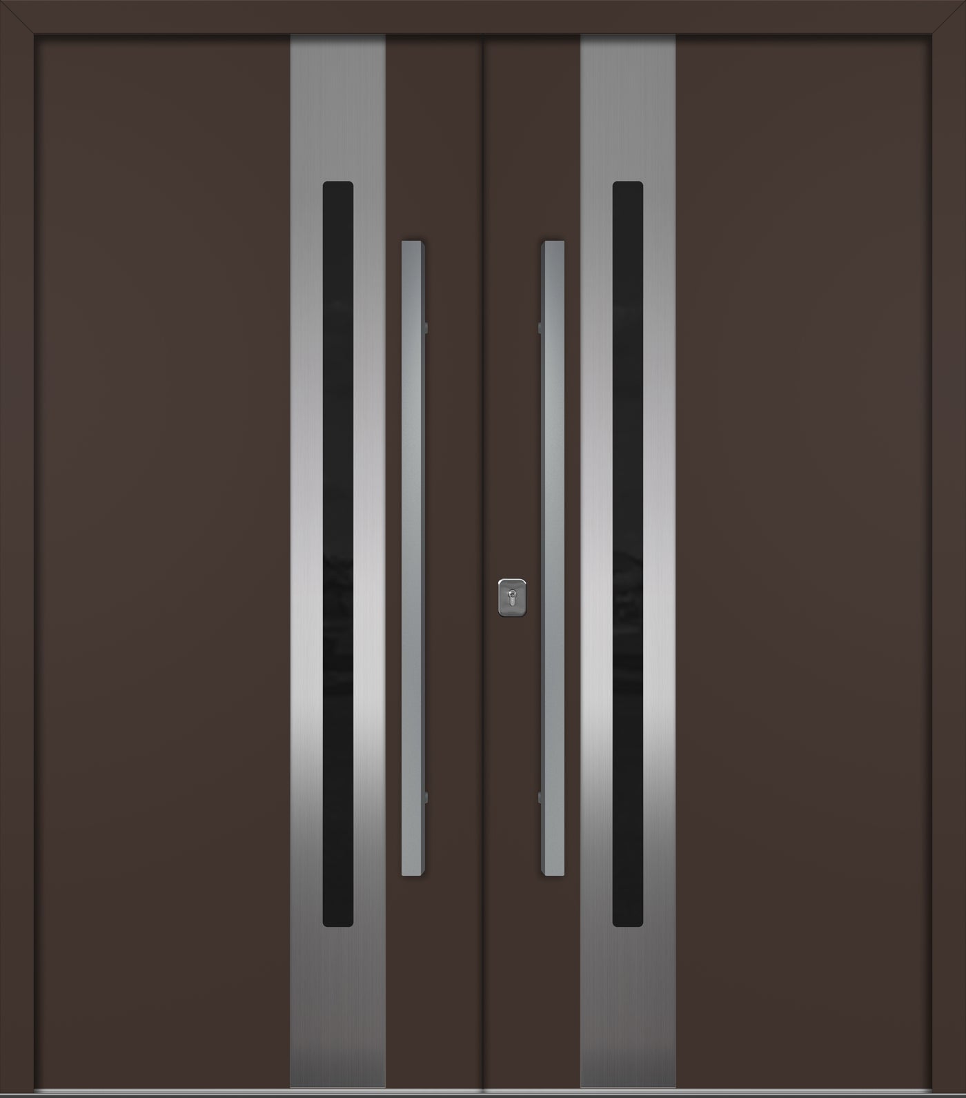 Nova Inox S2 Modern Exterior Double Door 72x80 - Unit 74x81 1/2 - Brown - Doors and Beyond