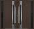Nova Inox S2  Modern Exterior Double Door W/ (2) 12