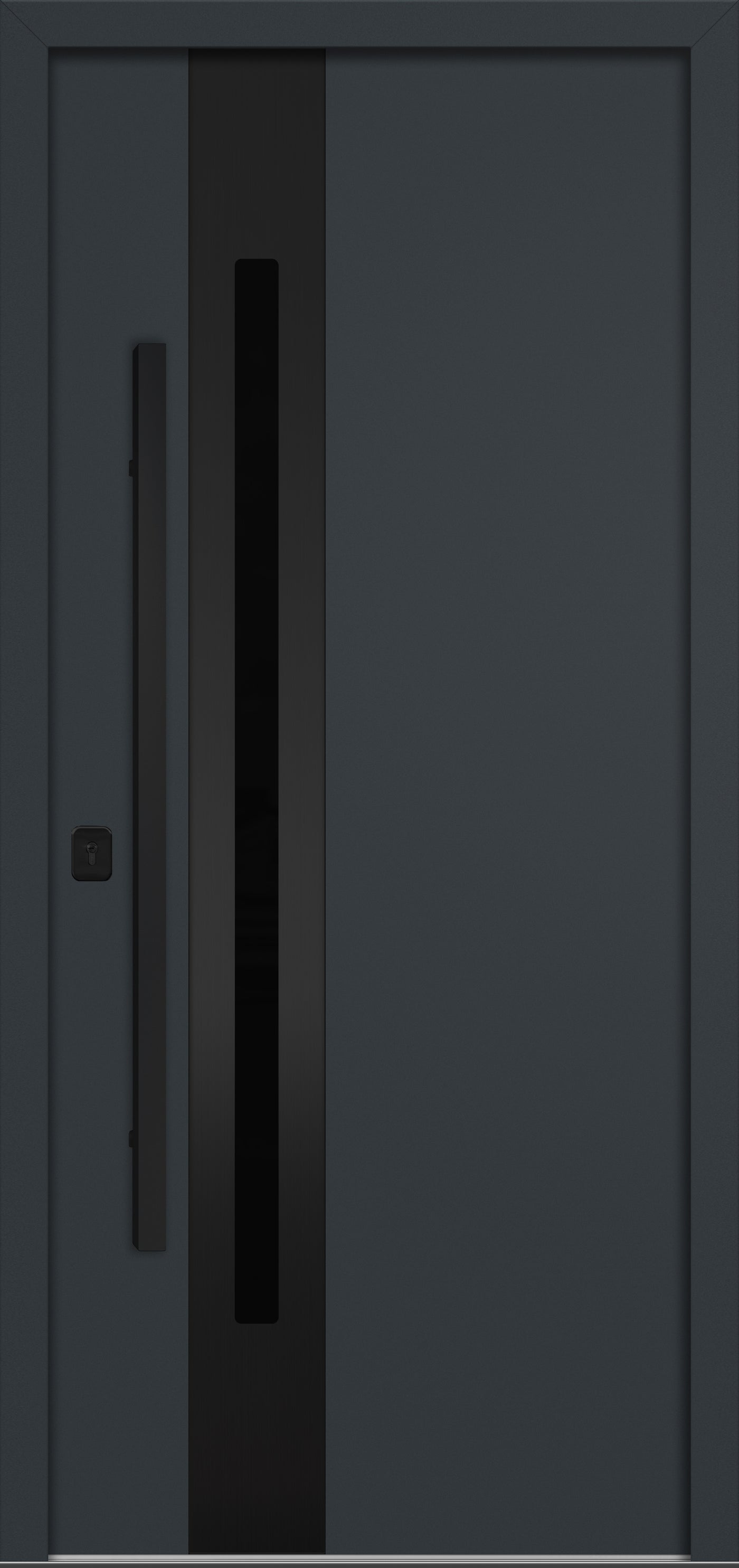 Nova Inox S2 Modern Exterior Single Door 36x80 Black Stainless Steel - Gray - Doors and Beyond