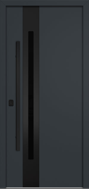 Nova Inox S2 Modern Exterior Single Door 36x80 Black Stainless Steel - Gray - Doors and Beyond