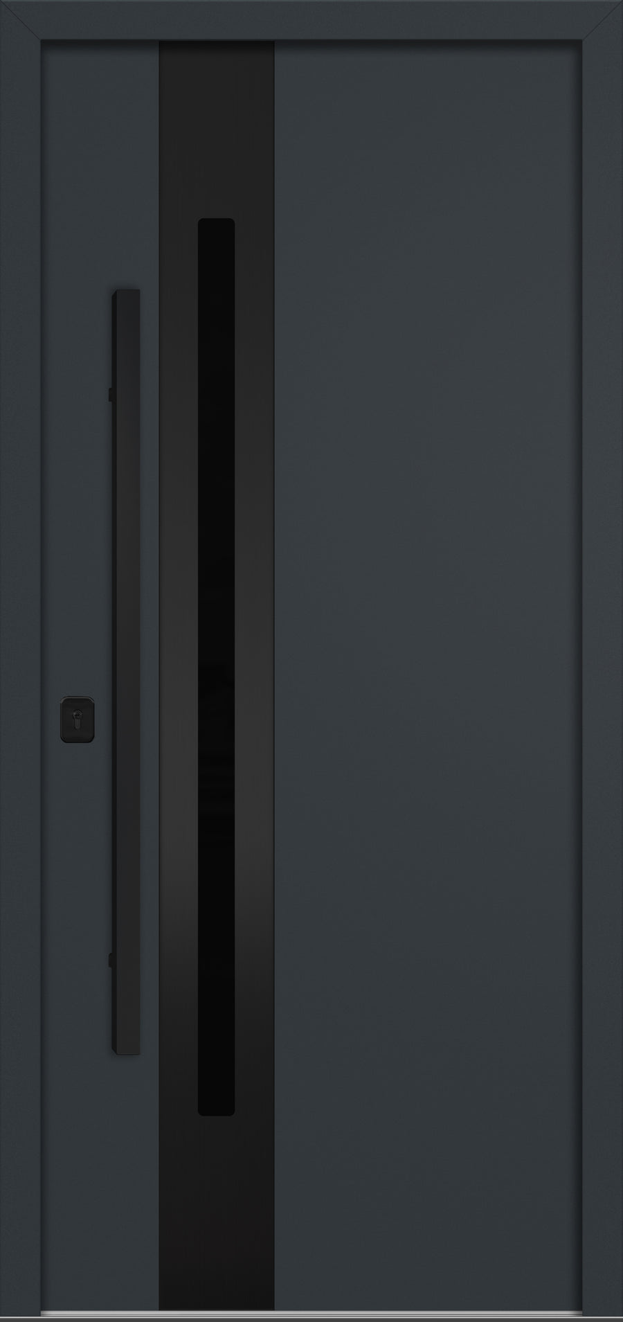 Nova Inox S2 Modern Exterior Single Door 36x80 Black Stainless Steel - Gray - Doors and Beyond