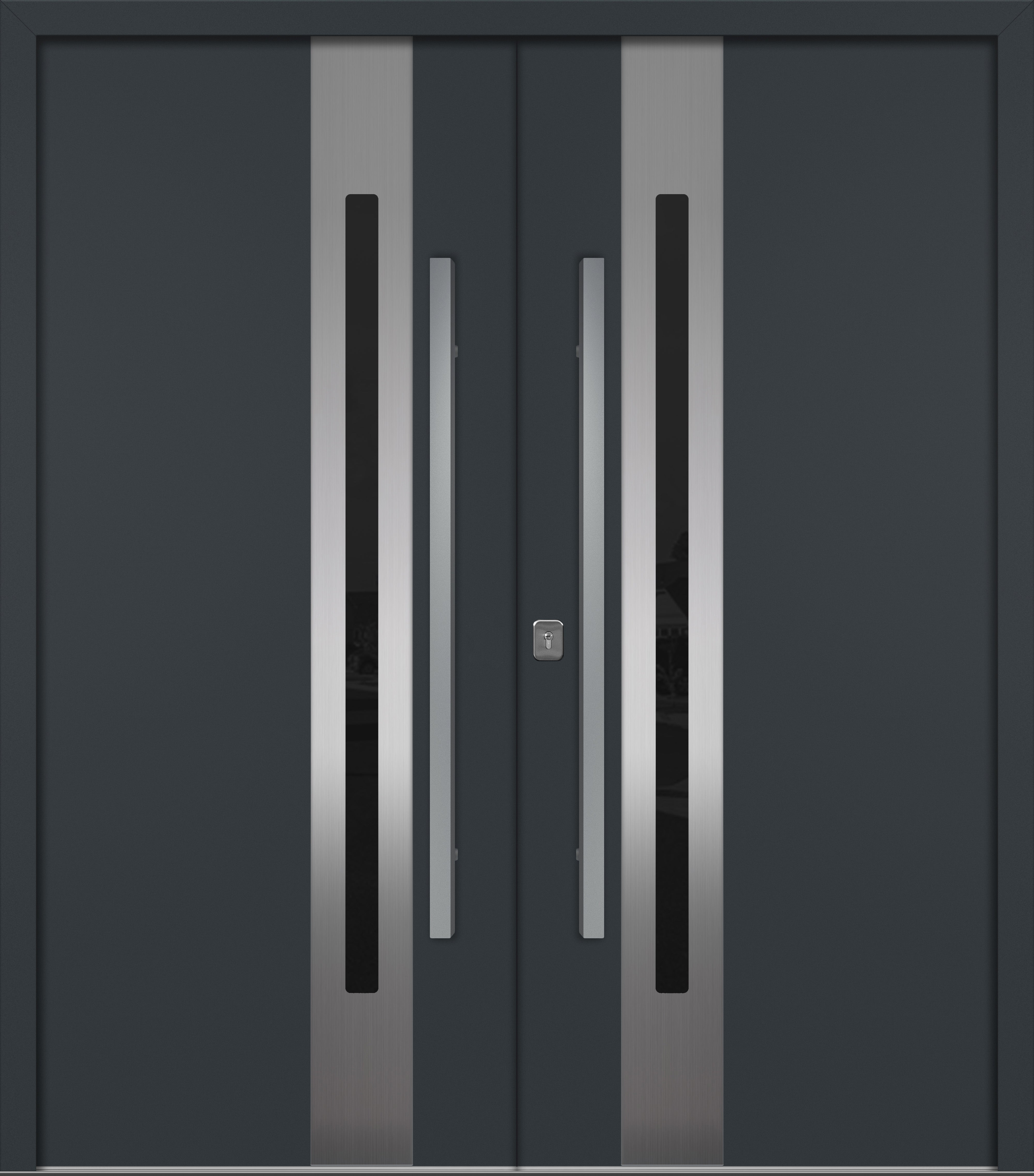 Nova Inox S2 Modern Exterior Double Door 72x80 - Unit 74x81 1/2 - Gray