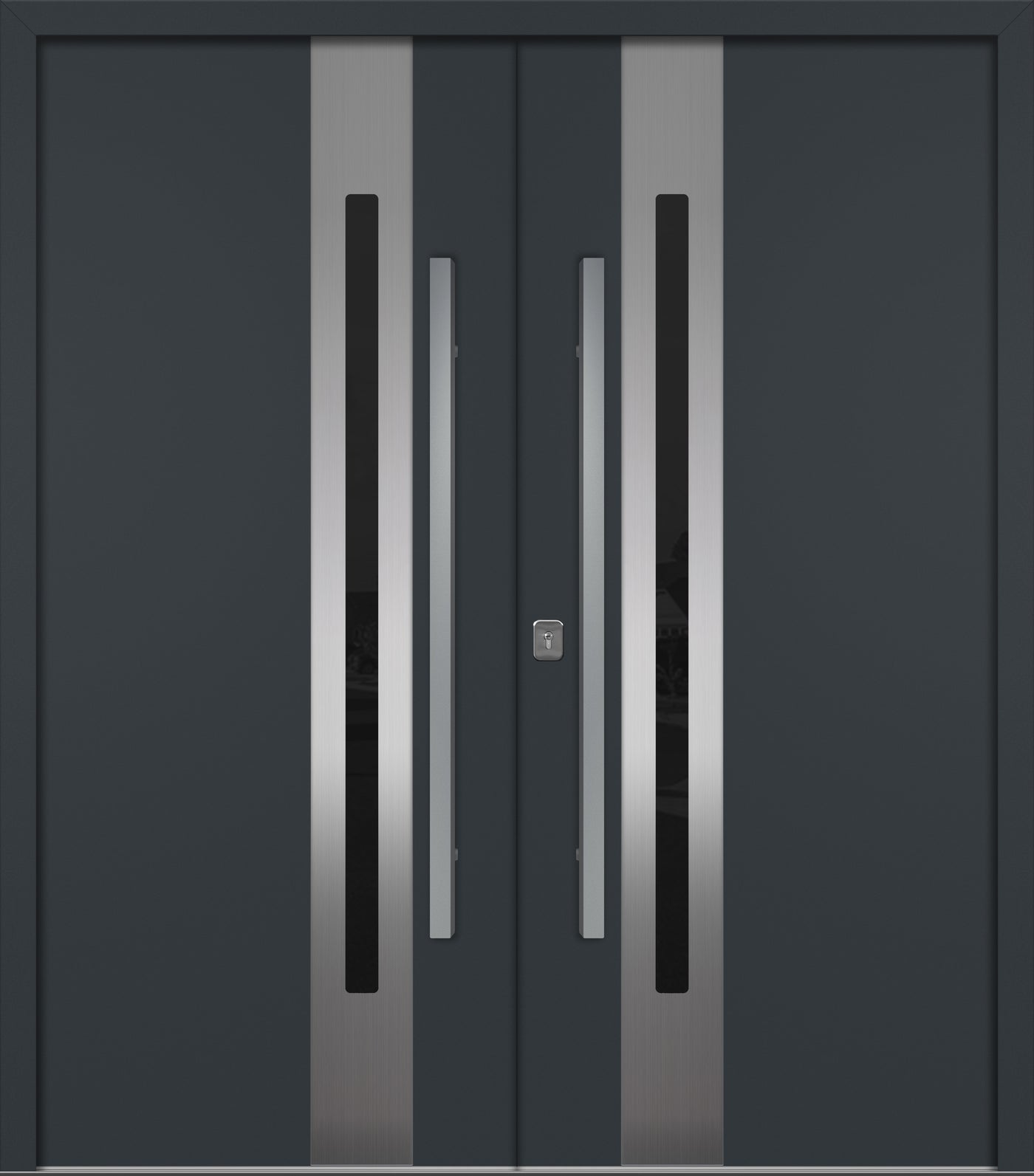 Nova Inox S2 Modern Exterior Double Door 72x80 - Unit 74x81 1/2 - Gray - Doors and Beyond