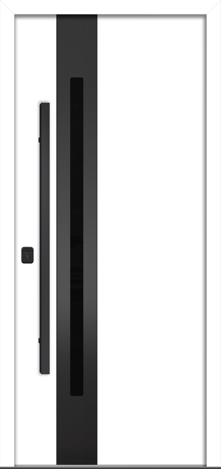 Nova Inox S2 Modern Exterior Single Door 36x80 Black Stainless Steel - White - Doors and Beyond