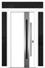 Nova Inox S2 Modern Exterior Single Door 36x80 with 2 Sidelight and Transom - Unit 62x95 1/2 - White
