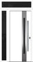 Nova Inox S2 Modern Exterior Single Door 36x80 with Sidelight and Transom - Unit 50x95 1/2 - White